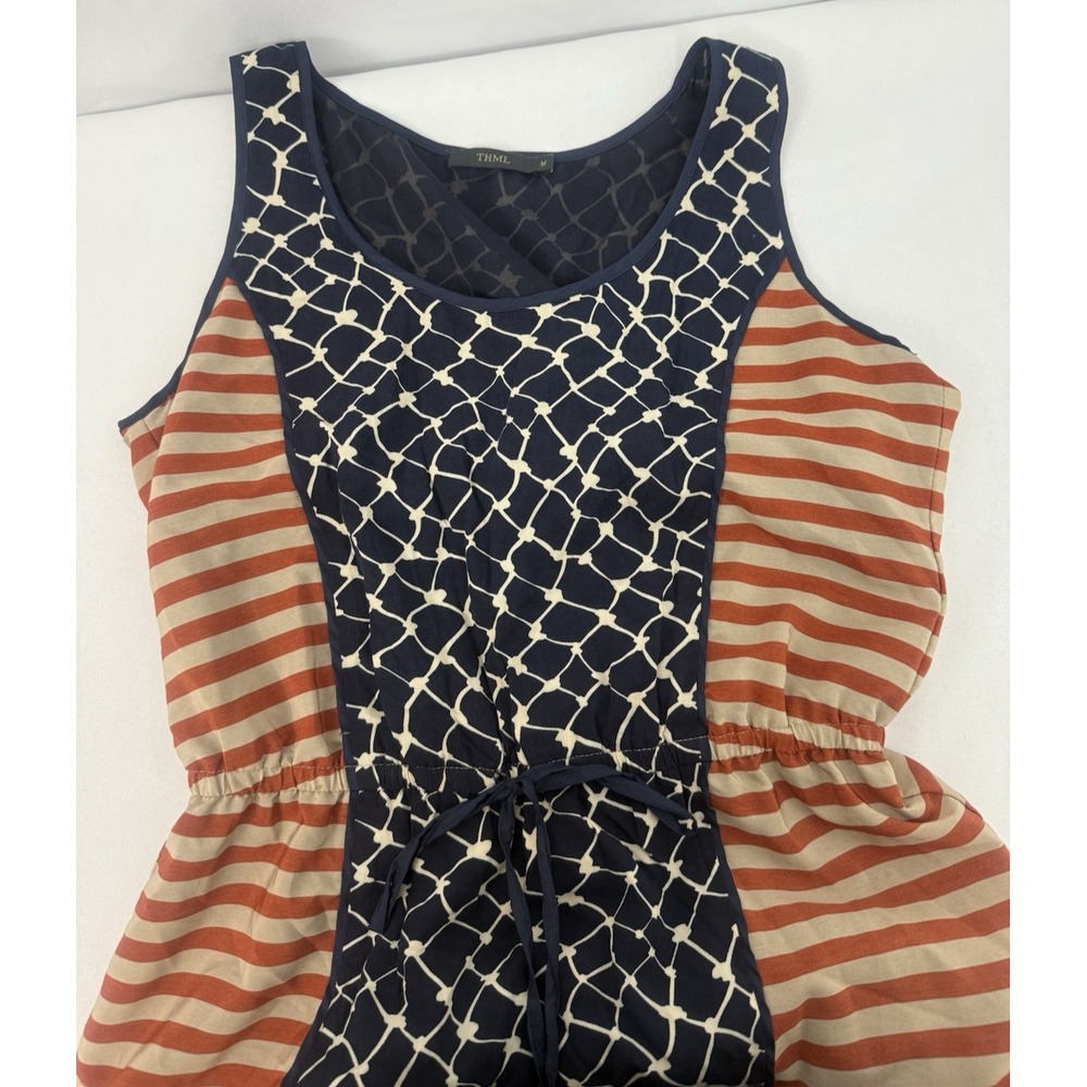 Anthropologie THML Maxi Dress Red Striped Geometric Print Sleeveless Womens Sz M - Picture 5 of 8